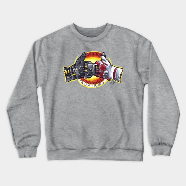 Crash and Burn Crewneck Sweatshirt by CleverAvian